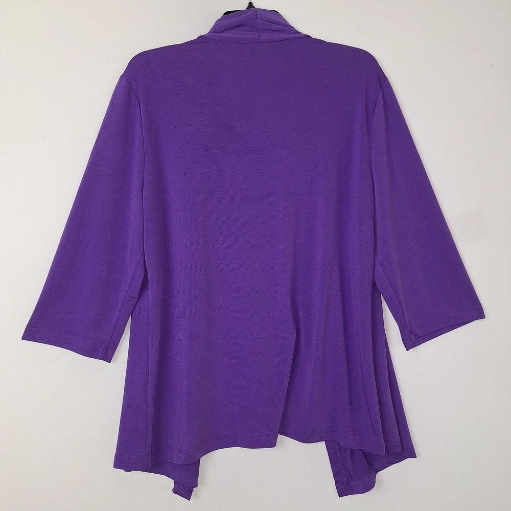Vintage Salon Studio Purple LP‎ 90s Open-front Cardigan Beaded Embellishments
